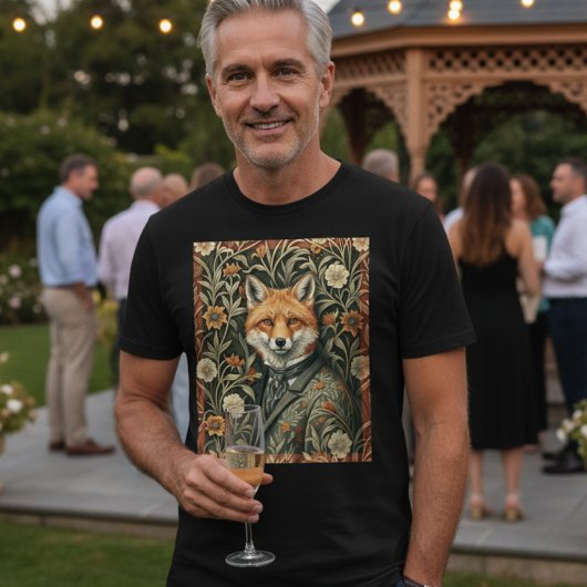Gentleman Fox in Evening Attire Vintage Woodland Tシャツ