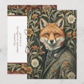 Gentleman Red Fox in Victorian Evening Attire サンキューカード (正面/裏面)