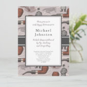 Gentleman Retirement Party or Birthday Vintage 招待状 (スタンド正面)