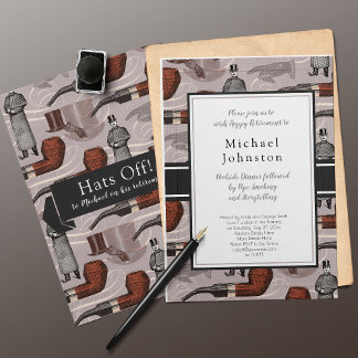 Gentleman Retirement Party or Birthday Vintage 招待状