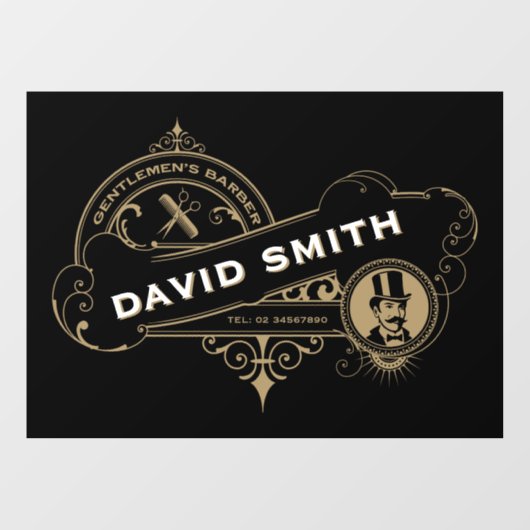 Gentleman’s Victorian Barbershop  ウィンドウサイン (シート)