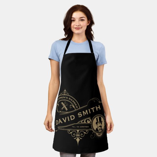 Gentleman’s Victorian Barbershop  エプロン (着用した状態)
