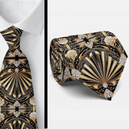 Gentleman's Tie | Art Deco Faux Diamond Neck Ties ネクタイ