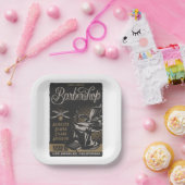 Gentlemen’s Barbershop Retro Haircuts Shaves ペーパープレート (パーティー)