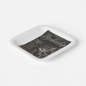 Gentlemen’s Barbershop Retro Haircuts Shaves ペーパープレート (傾斜あり)