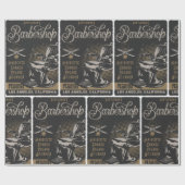 Gentlemen’s Barbershop Retro Haircuts Shaves ラッピングペーパー (フラット)