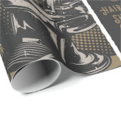 Gentlemen’s Barbershop Retro Haircuts Shaves ラッピングペーパー (ロールコーナー)