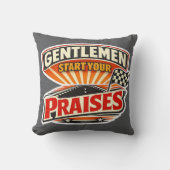 Gentlemen Start Your Praises – Christian Retro クッション (正面)