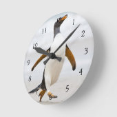 Gentooのペンギン ラウンド壁時計 (傾斜)