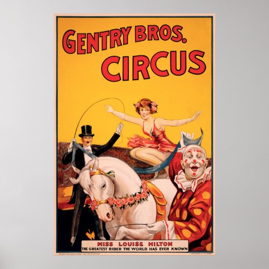 Gentry Bros. Circus ポスター (正面)