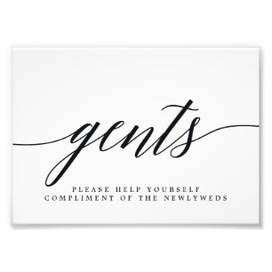 Gentsの結婚バスルームのサインあなたのサイズを選択 フォトプリント