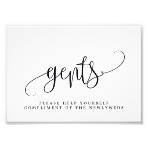 Gentsの結婚バスルームのサインあなたのサイズを選択 フォトプリント