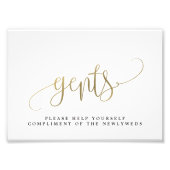 Gentsの結婚バスルームのサインあなたのサイズを選択 フォトプリント (正面)