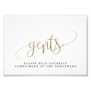 Gentsの結婚バスルームのサインあなたのサイズを選択 フォトプリント