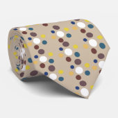 Gentsスポットプリントタイホワイト、砂、ティール(緑がかった色)、イエロー ネクタイ (ロール)
