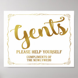 Gentsトイレの看板 – トイレタリーのバスケットサイン ポスター