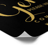 Gentsトイレの看板 – トイレタリーのバスケット金ゴールド標識 ポスター (角)