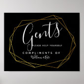 Gentsトイレの看板 – トイレタリー幾何学的な結晶 ポスター (正面)