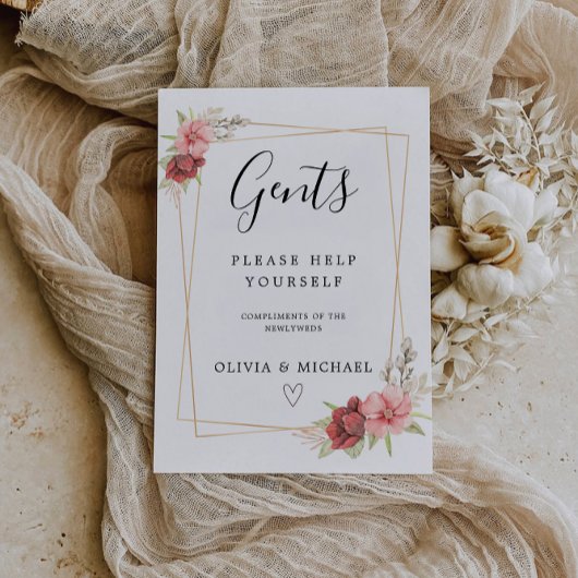 Gentsルームサインテンプレート、バラ結婚ズ 招待状