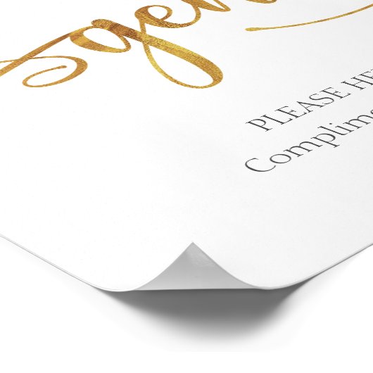 Gents金ゴールドバスケットサイネージ |の結婚サイン ポスター (角)