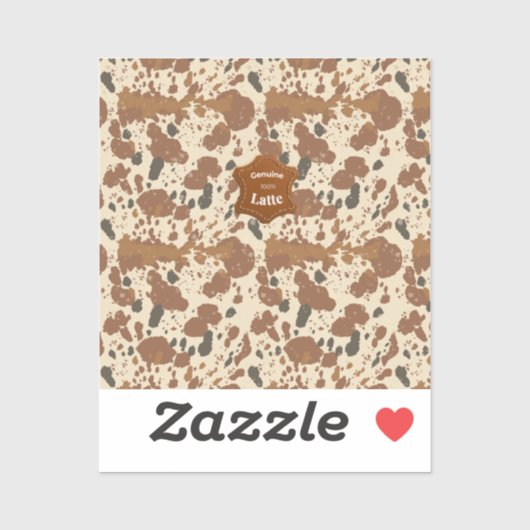 Genuine 100% Latte | Cowhide Coffee Aesthetic シール (シート)