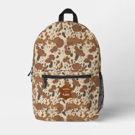 Genuine 100% Latte  | Cowhide Coffee Aesthetic プリントバックパック