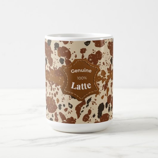 Genuine 100% Latte Cowhide Pattern Mug | Neutral コーヒーマグカップ (中央)