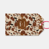 Genuine 100% Latte Cowhide Pattern | Neutral  ギフトタグ (正面(横))