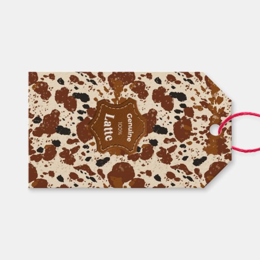 Genuine 100% Latte Cowhide Pattern | Neutral ギフトタグ (正面(横))