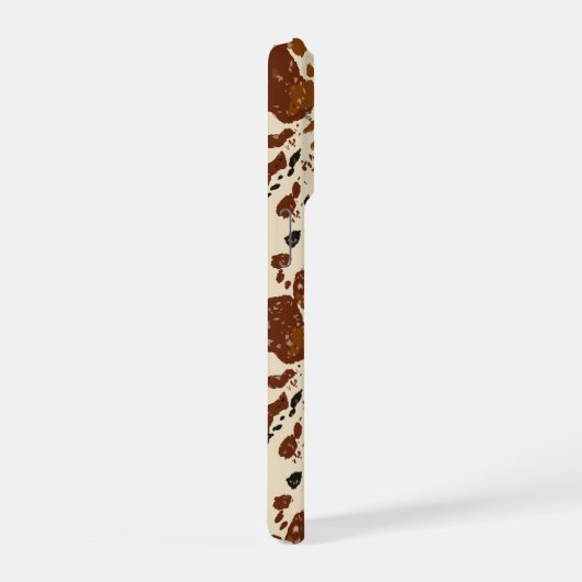 Genuine 100% Latte Cowhide Pattern | Neutral iPhoneケース (右側面)