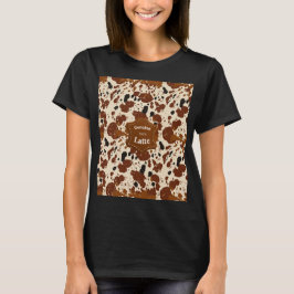 Genuine 100% Latte Cowhide Pattern | Neutral  Tシャツ