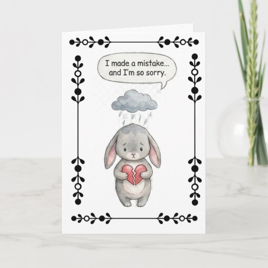 Genuine Apology Minimalist Greeting Card カード (正面)