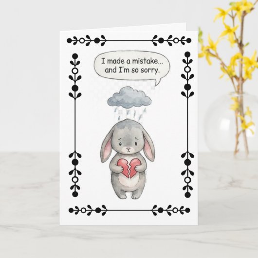 Genuine Apology Minimalist Greeting Card カード (黄色い花)