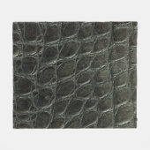 Genuine black alligator leather texture, close up  フリースブランケット (正面(横))