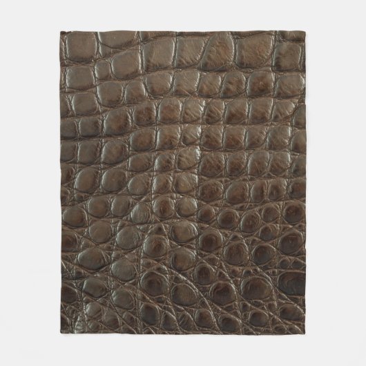 Genuine brown alligator leather, close up to show  フリースブランケット (正面)