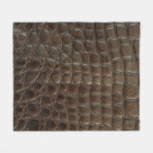 Genuine brown alligator leather, close up to show  フリースブランケット (正面(横))