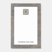 Genuine Cowhide Leather Look Monogram Name ポストイット (正面)