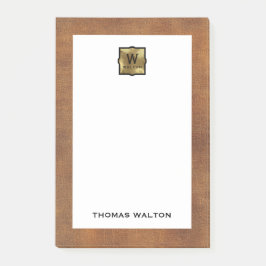 Genuine Leather Look Monogram Name ポストイット