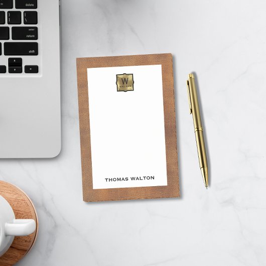 Genuine Leather Look Monogram Name ポストイット