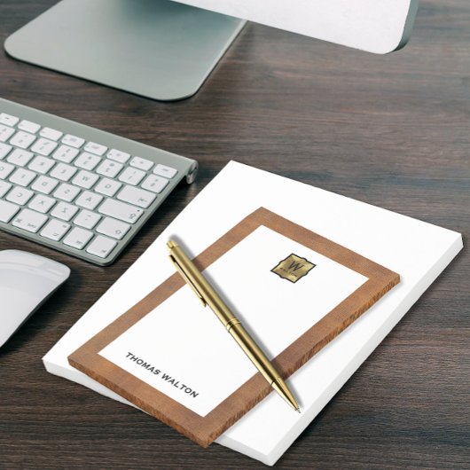 Genuine Leather Look Monogram Name ポストイット