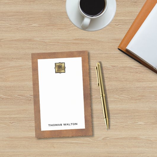 Genuine Leather Look Monogram Name ポストイット