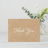 Genuine Thanks on Rustic Kraft with Pink Hearts サンキューカード (スタンド正面)