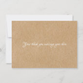 Genuine Thanks on Rustic Kraft with Pink Hearts サンキューカード (裏面)