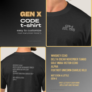 GenXコードTシャツブラック&グレー Tシャツ