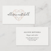 Geoのハートおよびタイポグラフィ 名刺 (正面/裏面)