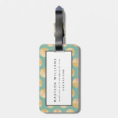 Geoの南西ステップ|のオレンジ及び緑の円パターン ラゲッジタグ (裏面縦)