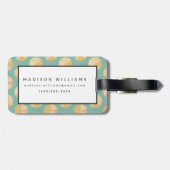 Geoの南西ステップ|のオレンジ及び緑の円パターン ラゲッジタグ (裏面横)