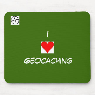 geoの記号、ハート、I、Geocaching マウスパッド