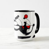 "Geoの赤いデザイン"のコーヒー・マグ マグカップ (正面右)