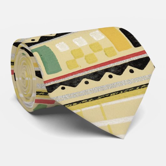 Geoの黄色のレトロの抽象芸術 ネクタイ (ロール)